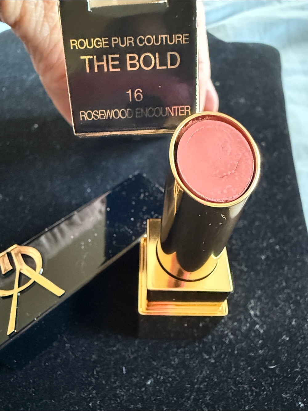 New YSL Rouge Pur Couture The Bold lipstick 16 Rosewood Encounter